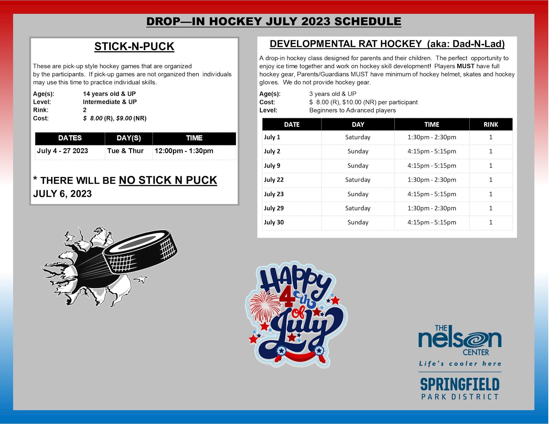 Nelson Center Ice Rink Springfield Park District